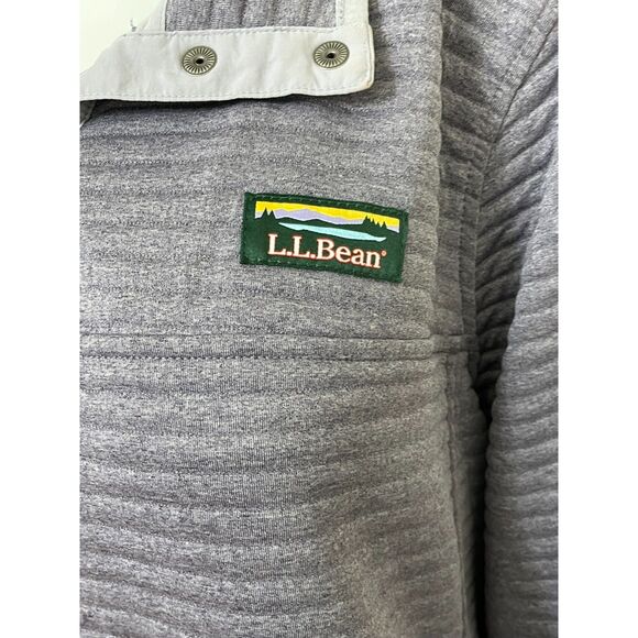 L.L. Bean Airlight Women's L Purple Pullover Polyester Sweatshirt Knit Snap - Picture 3 of 8